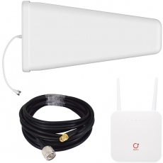 Комплект усиления 4G LTE UNO - WiFi-роутер для SIM-карт с внешней мощной антенной и кабелем - Интернет на дачу / в деревню своими руками