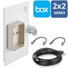 Панельная направленная антенна внешняя MIMO 2x2 18 дБи BOX 4G LTE / 3G (1700-2700 МГц) со встраиваемым модемом Huawei / ZTE