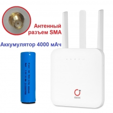 WiFi-роутер LTE 4G OLAX AX6 PRO SMA (Cat.4, гигабитный LAN/WAN х 1, ант. разъем SMA x 1, АКБ 4000 мАч, FIX TTL)