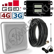 Комплект усиления Интернета 4G (LTE-1800) и телефонной связи GSM 900/1800 для смартфонов и телефонов репитер (усилитель) + 2 антенны