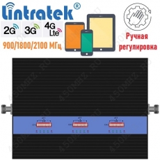 Репитер 900/1800/2100 МГц регулируемый 2G GSM 3G UMTS 4G LTE - усилитель сигнала телефона, смартфона и Интернета