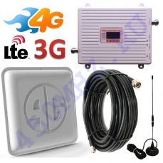 Комплект усиления 4G LTE + 3G 2100/2600 МГц - репитер (усилитель) + 2 антенны