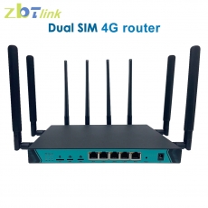 Cioswi / ZBTLink WG2107 Dual SIM Dual Modem - полупромышленный WiFi-маршрутизатор 4G+ LTE-A (Cat.6, mini PCI-e x 2, гигабитные LAN х 4, WAN, съемные ант. х 8 шт., 2.4+5 ГГц, IP40)