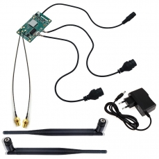 встраиваемый WiFi-роутер ZBT WE2802d для модулей связи типа mini PCI-E, в комплекте с пигтейлами RP-SMA, LAN/WAN, DC и блоком питания