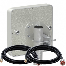 Панельная направленная антенна MIMO 15 дБ BOX POE-24 - 4G 3G, 1700-2700 МГц, со встроенным WiFi-роутером LTE Cat.4 / Cat.6 (1900-2700 МГц)