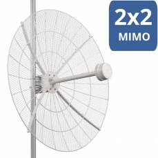 Направленная разборная антенна внешняя параболическая MIMO 2x2 3G / 4G LTE KNA24/27-1700/4200P, 23-24 дБи (1700-4200 МГц)