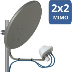 Стационарная уличная направленная антенна параболическая MIMO 2x2 3G 4G LTE, 20 дБи