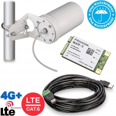 Fibocom NL678-E KSS-POT - внешний уличный модем 4G LTE Cat.6 IP65 с усиленной антенной и USB-кабелем 10 м (любая SIM)