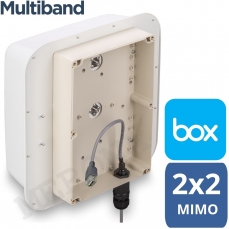 Панельная направленная мультистандартная антенна внешняя MIMO 2x2 9/14 дБи BOX (MULTIBOX) 4G LTE / 3G (800-2700 МГц) со встраиваемым модемом Huawei