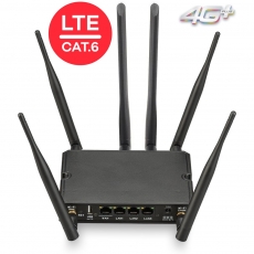 WiFi-роутер LTE-A 4G+ 3G Kroks Rt-Cse M6-G Cat.6 - стационарные маршрутизаторы (LAN х 3, WAN, ант. разъемы, WiFi 2.4/5 ГГц, выбор частот)