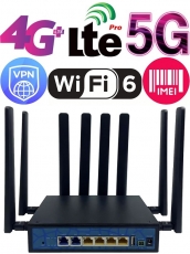 WiFi-роутер 4G+ LTE-A 5G Huastlink HC-G60 Dual SIM для модемов (модулей) типа mini PCI-e и M2 (WiFi-6, AX3000, гигабитные LAN/WAN, USB 3.0, TTL, OpenWrt, VPN)
